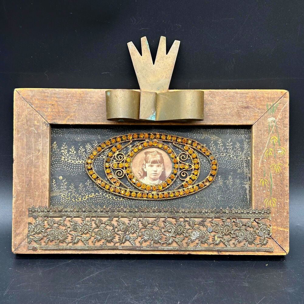 Mixed Media Assemblage Wall Hanging “Marquee Girl”